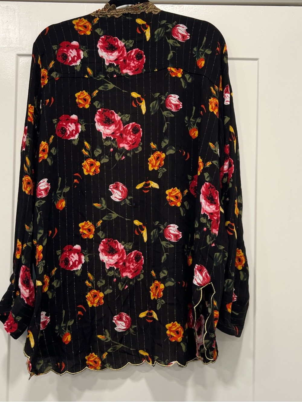 Aratta Silent Journey kimono open cardigan lace embroidered sequence floral XL - Picture 8 of 10